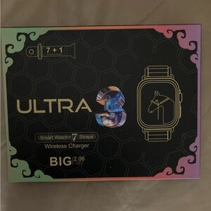 (1) Ultra 3 Smart Watch with Wireless Charger - Black. Multiple bands